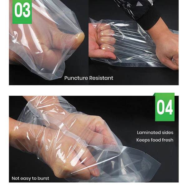 100 mm x 150 mm Precut Transparent Clear Vacuum Sealer Bags Food Storage Saver Heat Seal - Image 4