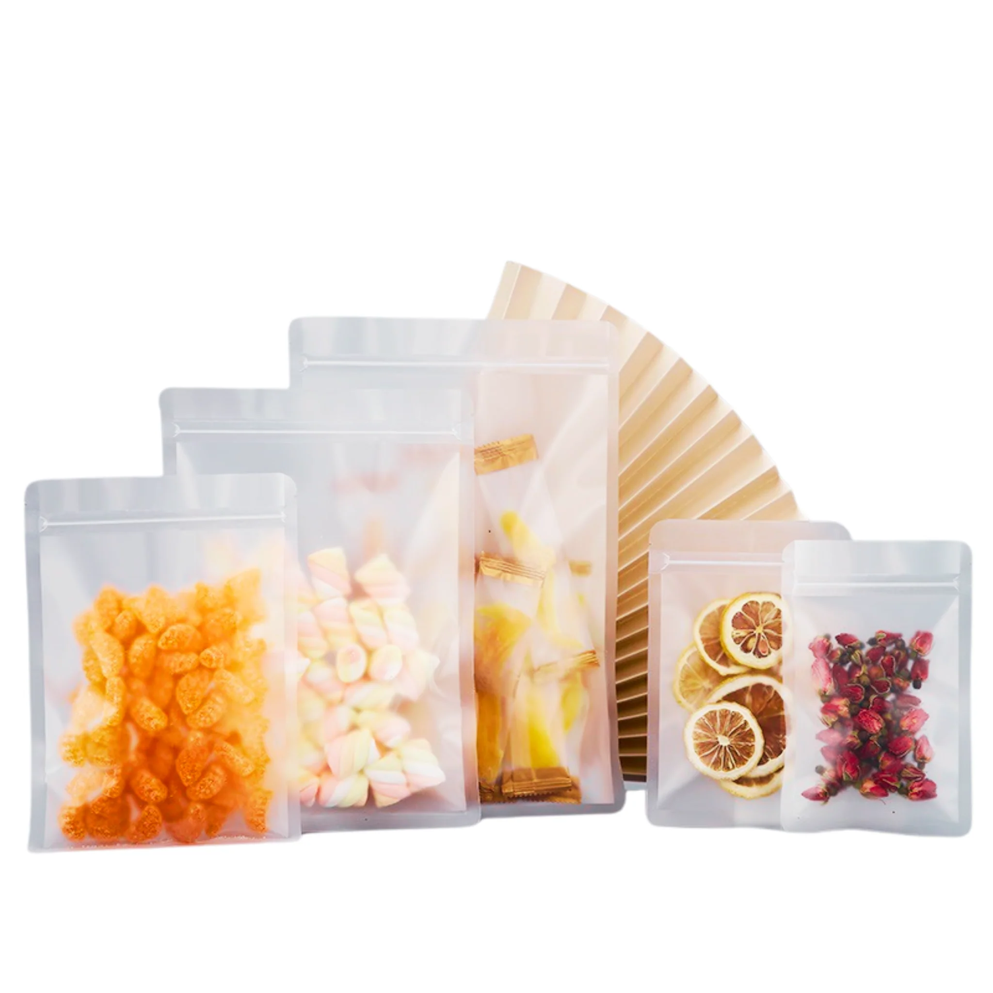 150mm x 220mm Resealable White Matte Plastic Flat Zipper Lock Pouch Bags - Image 3