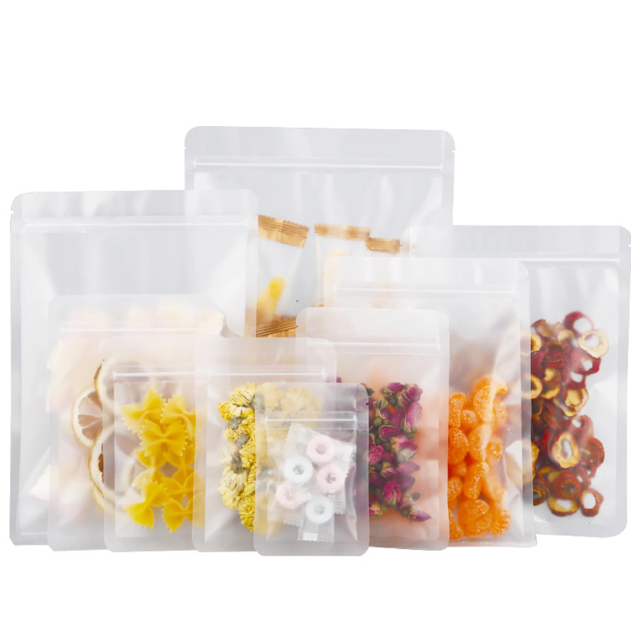 150mm x 220mm Resealable White Matte Plastic Flat Zipper Lock Pouch Bags - Image 4