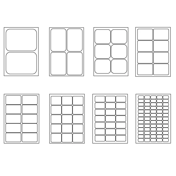 A4 Self adhesive Pre-cut 2/4/6/8/10/15/21/65 Labels per sheet - Image 3