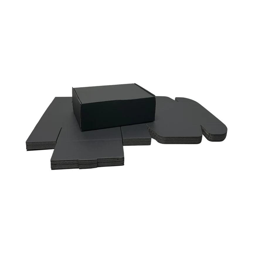 Full Black Mailing Boxes 220 x 160 x 77mm | Die Cut Shipping Packing Cardboard Box - Image 6