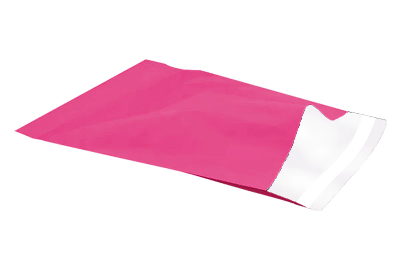 Pink Poly Mailer 255 x 330 + 40mm – Plastic Shipping Satchel with White Internal Lining - Image 4